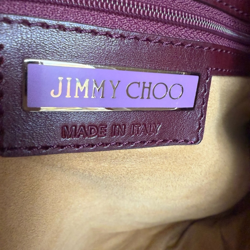 Jimmy Choo Burgundy Patent Leather Shoulder Bag - Picture 6 of 9